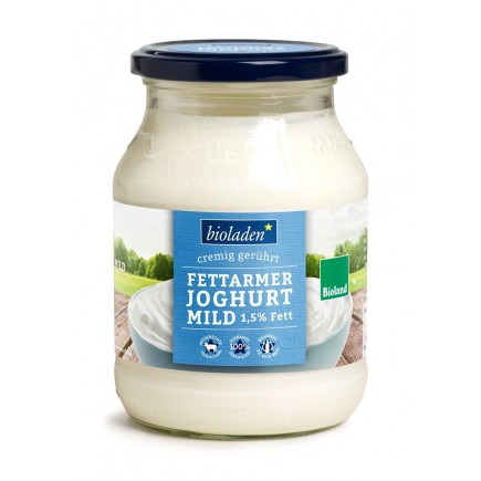 b*Joghurt Natur mild 1,5% 500g-Glas